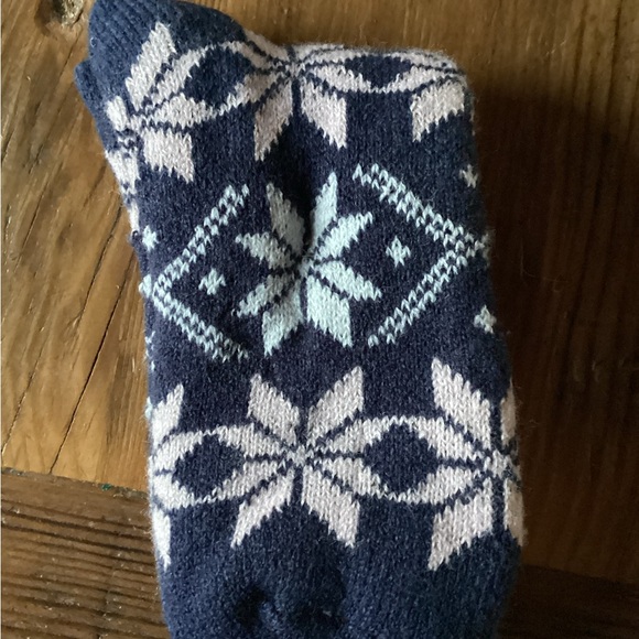 Serra Ladies Cabin Socks in Blue and Cream - Picture 3 of 3